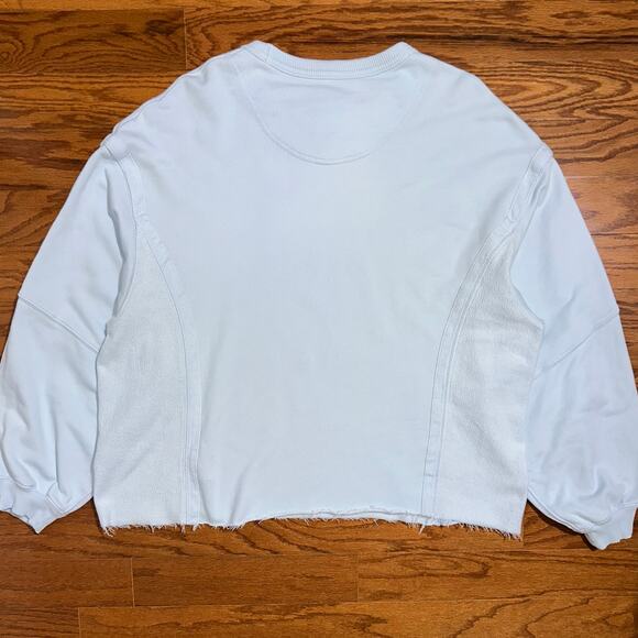 Aerie Light Blue Oversized Casual Cotton Blend Pullover Size Small - Picture 11 of 14